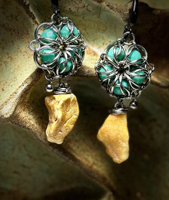 Серьги из янтаря