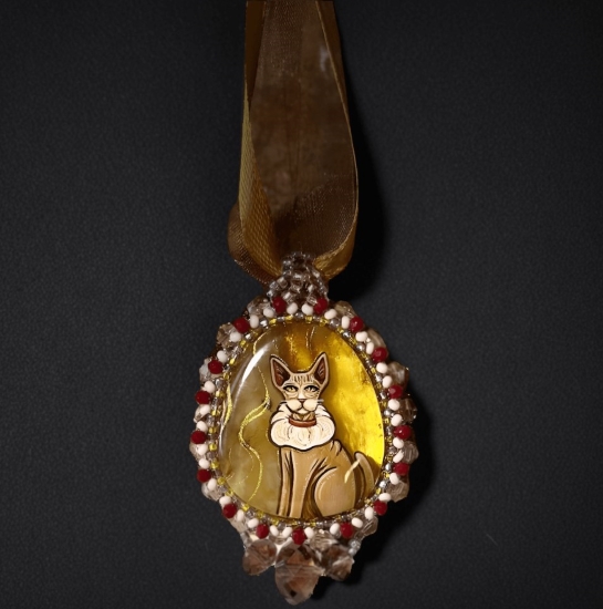 Кулон из янтаря "Кот" - Янтарная роскошь