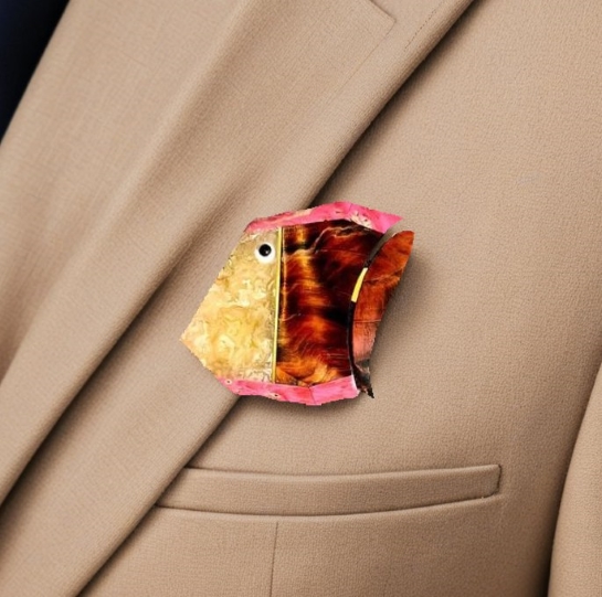 Брошь из серии «Геометрия природы» - Янтарная мечта