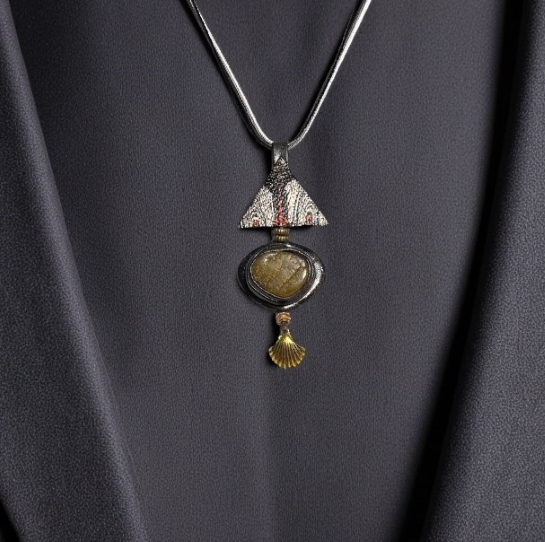 Кулон из янтаря "Рыба" - Бриз и жемчуг