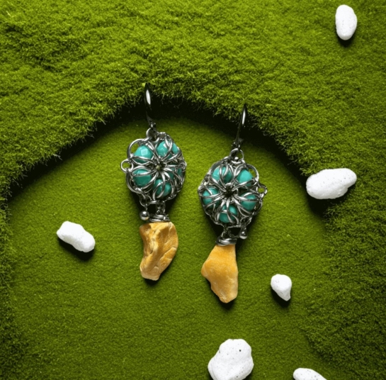 Серьги из янтаря