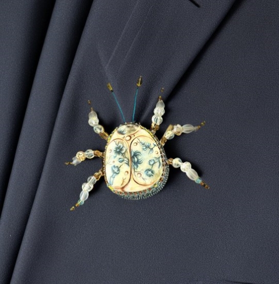 Брошь из янтаря "Жук"