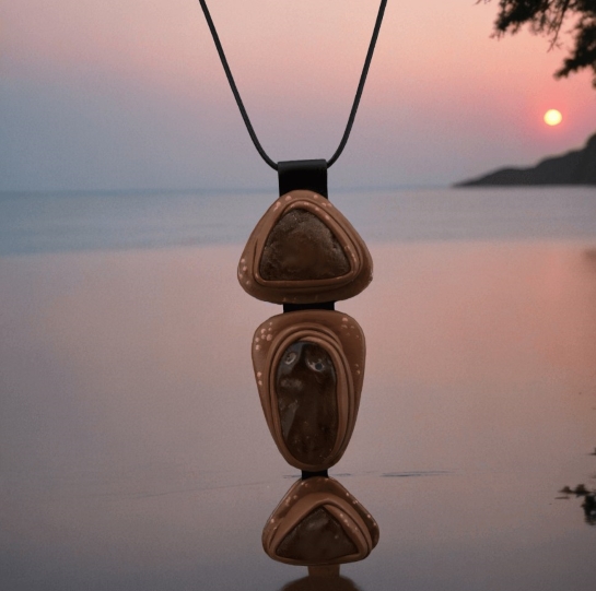 Кулон из серии "Рыба тотемная" - Закат на берегу