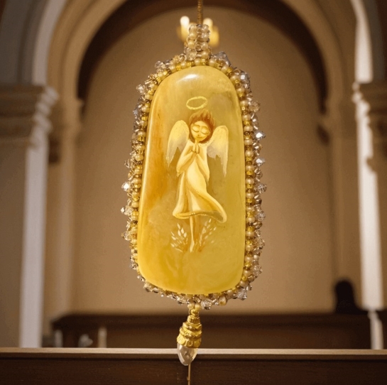 Кулон из янтаря "Крылатая надежда"