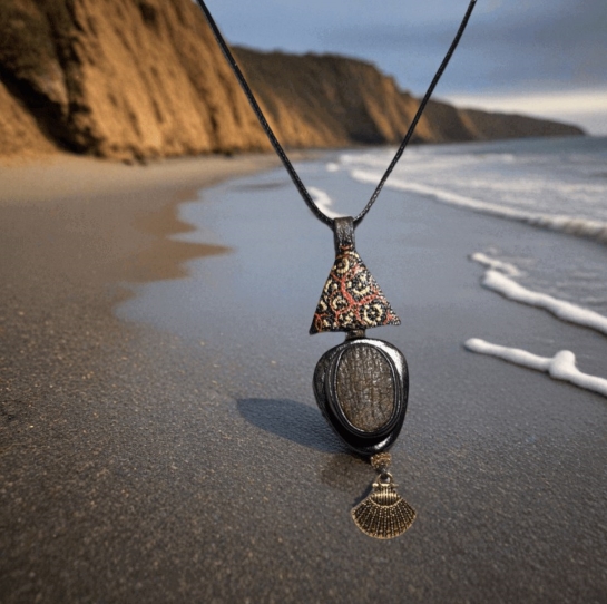 Кулон из янтаря "Рыба" - Водяная симфония