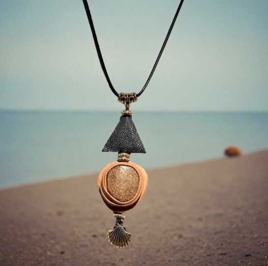 Кулон из янтаря "Рыба" - Морская капля