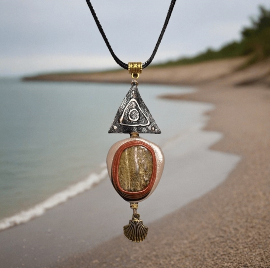 Кулон из янтаря "Рыба" - Эхо волн