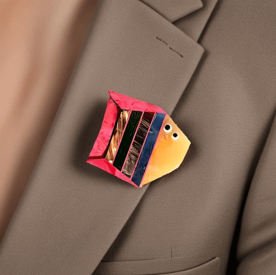 Брошь из серии "Геометрия природы" - Загадка янтаря