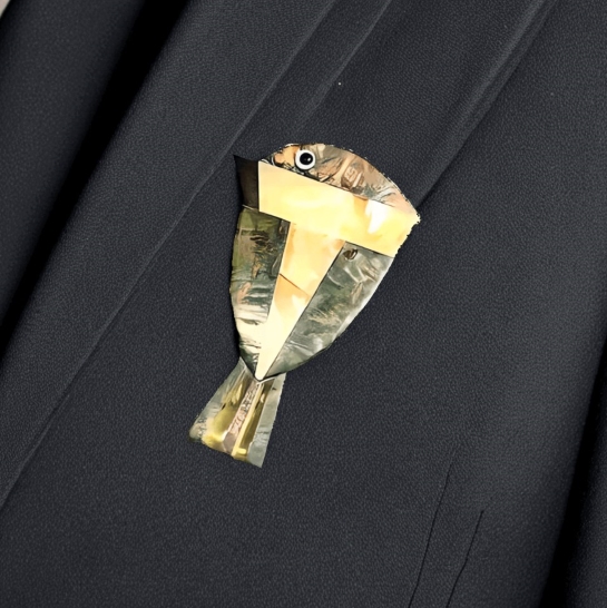 Брошь из янтаря "Птичка" - Мечта крыльев