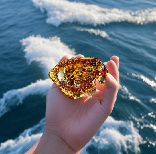 Брошь из янтаря "Рыба" - Янтарная гавань