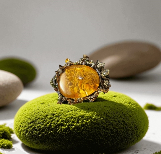 Брошь из янтаря "Солнечный акцент"