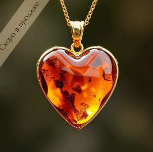 Кулон из янтаря "Сердечко"