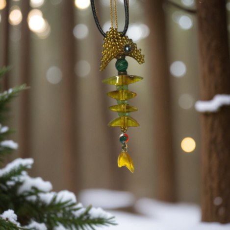 Кулон из янтаря "Рыба" - Сияние